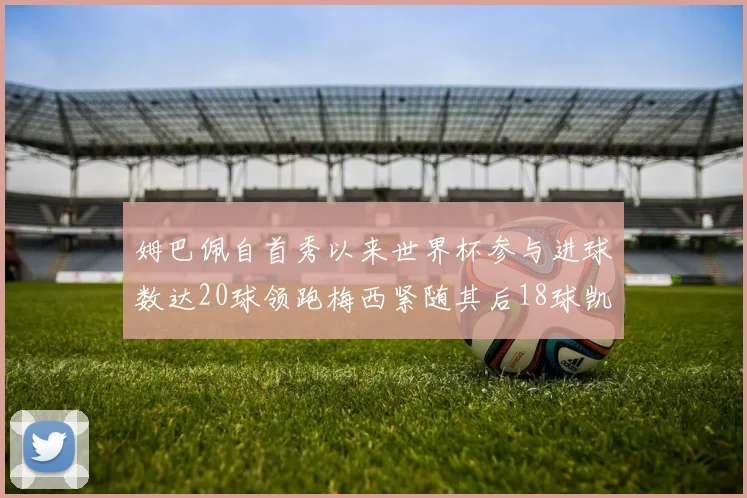 姆巴佩自首秀以来世界杯参与进球数达20球领跑梅西紧随其后18球凯恩则有13球